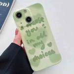 For iPhone 15 Plus PC Phone Case(Green Text)