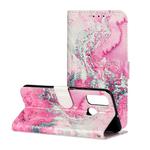 For Huawei P smart 2020 Colored Drawing Marble Pattern Horizontal Flip PU Leather Case with Holder & Card Slots & Wallet(Pink Sea Water)