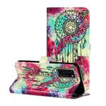 For Huawei P40 Colored Drawing Marble Pattern Horizontal Flip PU Leather Case with Holder & Card Slots & Wallet(Butterfly Wind Chimes)