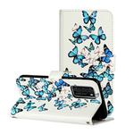 For Huawei P40 Colored Drawing Marble Pattern Horizontal Flip PU Leather Case with Holder & Card Slots & Wallet(Blue Butterfly)