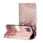 For Huawei P40 Lite Colored Drawing Marble Pattern Horizontal Flip PU Leather Case with Holder & Card Slots & Wallet(Rose Gold)