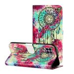 For Huawei P40 Lite Colored Drawing Marble Pattern Horizontal Flip PU Leather Case with Holder & Card Slots & Wallet(Butterfly Wind Chimes)