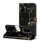 For Huawei P40 Pro Colored Drawing Marble Pattern Horizontal Flip PU Leather Case with Holder & Card Slots & Wallet(Black Gold Marble)