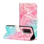 For Huawei P40 Pro Colored Drawing Marble Pattern Horizontal Flip PU Leather Case with Holder & Card Slots & Wallet(Pink Green Marble)