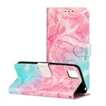 For Huawei Y5p Colored Drawing Marble Pattern Horizontal Flip PU Leather Case with Holder & Card Slots & Wallet(Pink Green Marble)