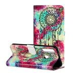 For Huawei Y6p Colored Drawing Marble Pattern Horizontal Flip PU Leather Case with Holder & Card Slots & Wallet(Butterfly Wind Chimes)