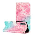 For Huawei Y8p / Enjoy 10s Colored Drawing Marble Pattern Horizontal Flip PU Leather Case with Holder & Card Slots & Wallet(Pink Green Marble)