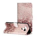 For LG K51 Colored Drawing Marble Pattern Horizontal Flip PU Leather Case with Holder & Card Slots & Wallet(Rose Gold)