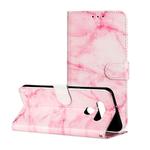 For LG K51 Colored Drawing Marble Pattern Horizontal Flip PU Leather Case with Holder & Card Slots & Wallet(Pink Marble)