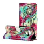 For LG K51 Colored Drawing Marble Pattern Horizontal Flip PU Leather Case with Holder & Card Slots & Wallet(Butterfly Wind Chimes)