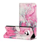 For LG Stylo 6 Colored Drawing Marble Pattern Horizontal Flip PU Leather Case with Holder & Card Slots & Wallet(Pink Sea Water)