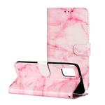 For Samsung Galaxy A41 Colored Drawing Marble Pattern Horizontal Flip PU Leather Case with Holder & Card Slots & Wallet(Pink Marble)