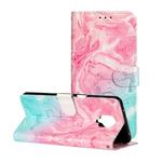 For Xiaomi Redmi Note 9 Pro Colored Drawing Marble Pattern Horizontal Flip PU Leather Case with Holder & Card Slots & Wallet(Pink Green Marble)
