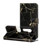 For Xiaomi Mi Note 10 Lite Colored Drawing Marble Pattern Horizontal Flip PU Leather Case with Holder & Card Slots & Wallet(Black Gold Marble)