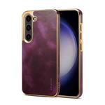 For Samsung Galaxy S23+ 5G Denior Oil Wax Leather Electroplating Phone Case(Purple)