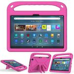 For Amazon Kindle Fire Max 11 Handle EVA Shockproof Tablet Case with Holder(Rose Red)