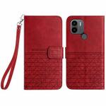 For Xiaomi Redmi A2+ / A1+ Rhombic Texture Leather Phone Case with Lanyard(Red)