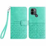 For Xiaomi Redmi A2+ / A1+ Rhombic Texture Leather Phone Case with Lanyard(Green)