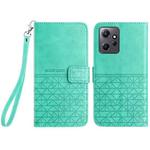 For Xiaomi Redmi Note 12 4G Global Rhombic Texture Leather Phone Case with Lanyard(Green)