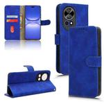 For Huawei nova 12 Pro 5G Skin Feel Magnetic Flip Leather Phone Case(Blue)
