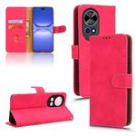 For Huawei nova 12 Pro 5G Skin Feel Magnetic Flip Leather Phone Case(Rose Red)