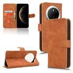 For Huawei Mate 70 Skin Feel Magnetic Flip Leather Phone Case(Brown)