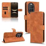 For Huawei nova 14 Skin Feel Magnetic Flip Leather Phone Case(Brown)
