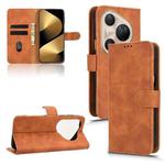 For Huawei Pura 80 Ultra 5G Skin Feel Magnetic Flip Leather Phone Case(Brown)