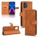 For UMIDIGI F3 5G / 4G Skin Feel Magnetic Flip Leather Phone Case(Brown)