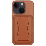 For iPhone 15 Leather Card Holder TPU Phone Case(Brown)