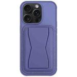 For iPhone 13 Pro Max Leather Card Holder TPU Phone Case(Light Purple)