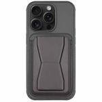 For iPhone 12 Pro Max Leather Card Holder TPU Phone Case(Black)