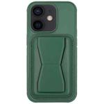 For iPhone 11 Leather Card Holder TPU Phone Case(Dark Green)