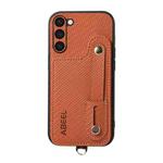 For Samsung Galaxy S23+ 5G ABEEL Carbon Fiber RFID Card Holder Phone Case(Brown)