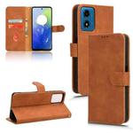 For Motorola Moto G04 / G24 Skin Feel Magnetic Flip Leather Phone Case(Brown)