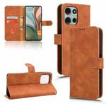 For Motorola Moto G75 5G Skin Feel Magnetic Flip Leather Phone Case(Brown)