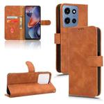 For Motorola Moto G 5G 2025 Skin Feel Magnetic Flip Leather Phone Case(Brown)