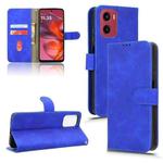 For Motorola Moto G05 / E15 Skin Feel Magnetic Flip Leather Phone Case(Blue)
