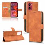 For Motorola Moto G05 / E15 Skin Feel Magnetic Flip Leather Phone Case(Brown)