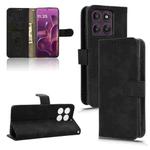 For Motorola Edge 60 Pro Skin Feel Magnetic Flip Leather Phone Case(Black)