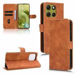 For Motorola Moto G86 Power 5G Skin Feel Magnetic Flip Leather Phone Case(Brown)