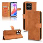 For Honor X6a Global Skin Feel Magnetic Flip Leather Phone Case(Brown)