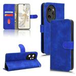 For Honor 100 Pro 5G Skin Feel Magnetic Flip Leather Phone Case(Blue)