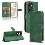 For Honor 100 Pro 5G Skin Feel Magnetic Flip Leather Phone Case(Green)