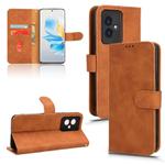 For Honor 100 5G Skin Feel Magnetic Flip Leather Phone Case(Brown)