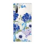 For Samsung Galaxy Note 10 Shockproof Painted TPU Protective Case(Blue White Roses)