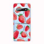 For Samsung Galaxy S10 5G Shockproof Painted TPU Protective Case(Love Strawberry)