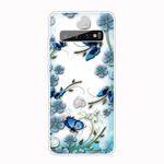 For Samsung Galaxy S10+ Shockproof Painted TPU Protective Case(Chrysanthemum Butterfly)