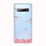 For Samsung Galaxy S10+ Shockproof Painted TPU Protective Case(Cherry Blossoms)