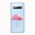 For Samsung Galaxy S10+ Shockproof Painted TPU Protective Case(Flower Umbrella)